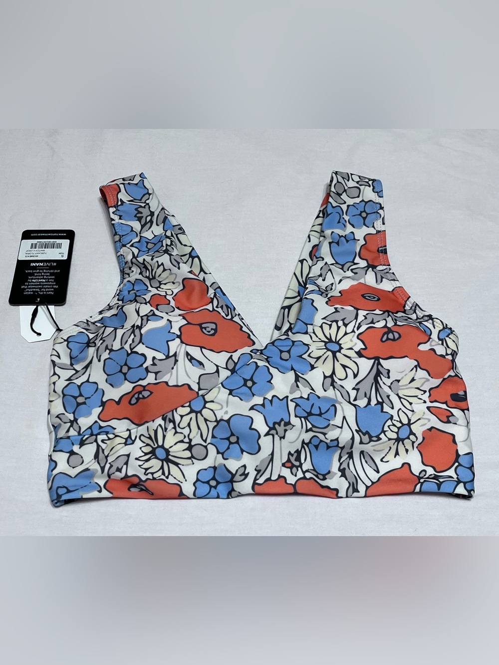 Nani Swimwear Tuscany Floral Switch V Crop Bikini Top Size S NWT